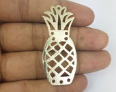 5 Pcs Gold Plated Brushed Cut Out Pineapple Shaped Charms, Jewelry Findings Components