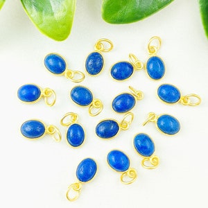 Sierlijke hanger lapis lazuli - hanger ovale vorm - sterlingzilver lapis - ring edelsteen hanger - edelsteen hanger ketting - cadeau voor haar