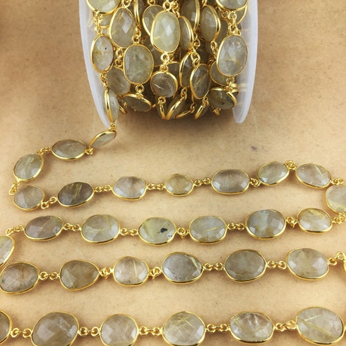 Ruby Bezel Connector Chain Gold Plated Gemstone Chain - Etsy