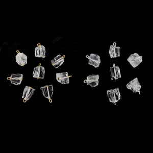 Pendentif enveloppé de fil de quartz transparent, Charm pendentif quartz cristal brut, Charmes de pierre de naissance, Bijoux en pierres précieuses, Pendentifs de bijoux de guérison