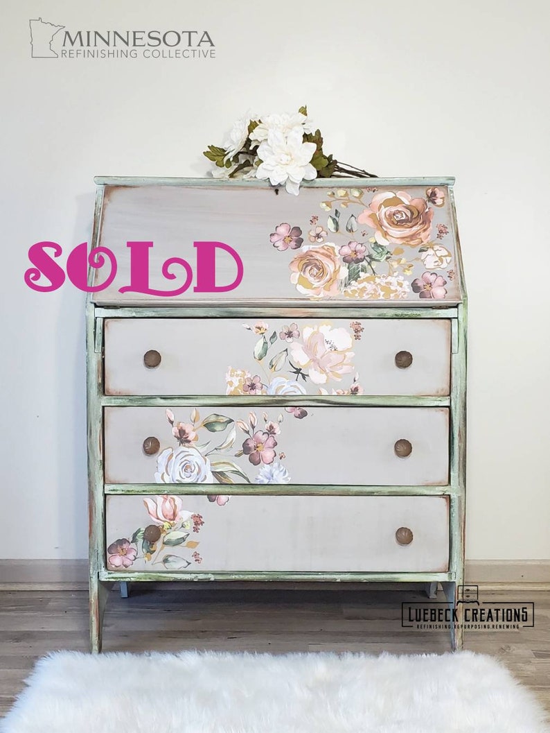 SOLD Secretary desk. Bedroom organization. Dresser and desk. image 1