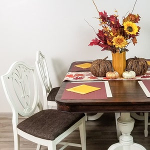 SOLD Farmhouse Dining Table and Chairs. Vintage Kitchen Table Set. Family Seating. Holiday Hosting. Painted Refinished Dining Room Set. image 9