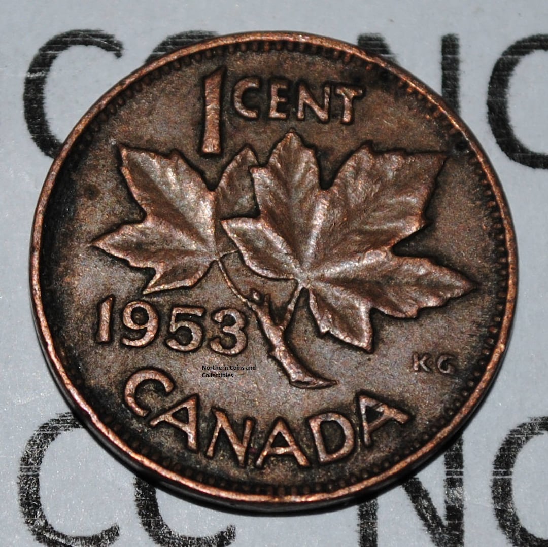 Canada 1949 AB 1 Cent A off Between Denticles One Canadian 