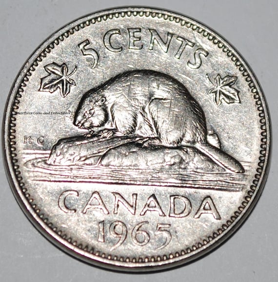 Canada 1965 5 Cents Elizabeth II Canadian Nickel Five Cent - Etsy Canada