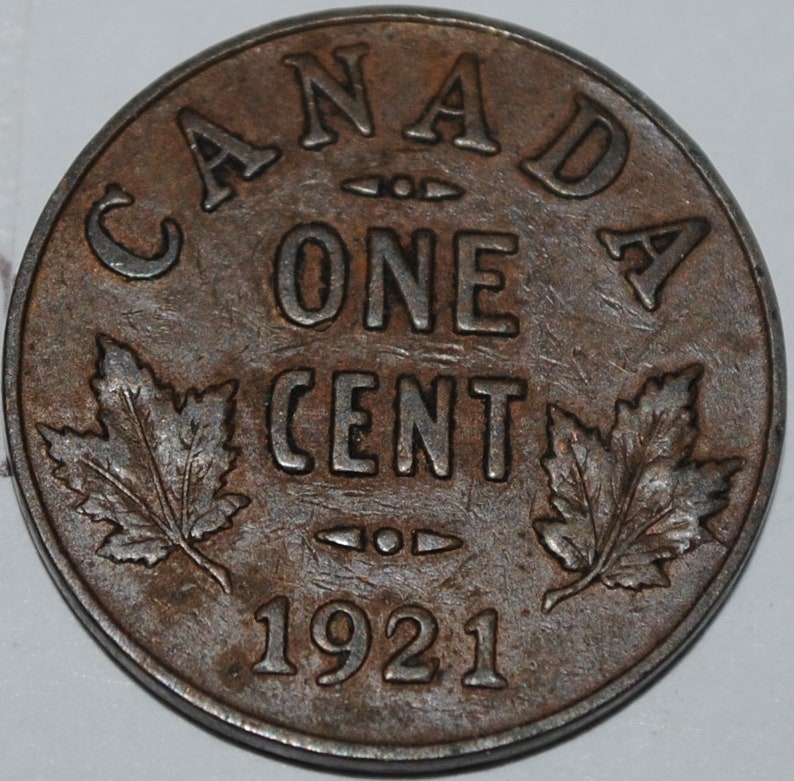 Canada 1921 1 Cent George V Canadian Penny Copper Coin