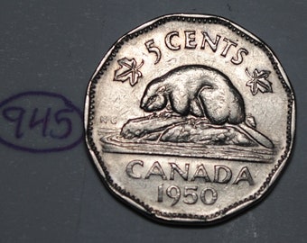 Canada 1950 5 Cents George VI Canadian Nickel Lot #945