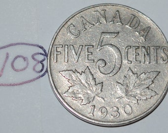 Canada 1930 5 Cents George V Canadian Nickel Lot #V08