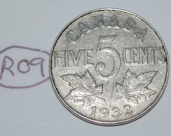 Canada 1932 5 Cents George V Canadian Nickel Lot #R09