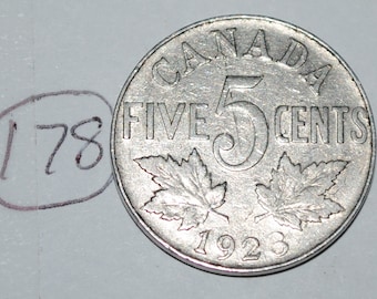 Canada 1923 5 Cents George V Canadian Nickel Lot #178