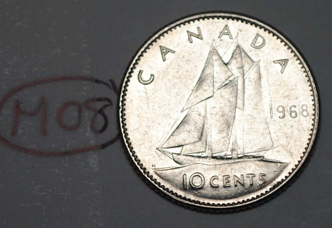 Canada 1968 10 cents Elizabeth II Canadian Dime Lot M08 Etsy
