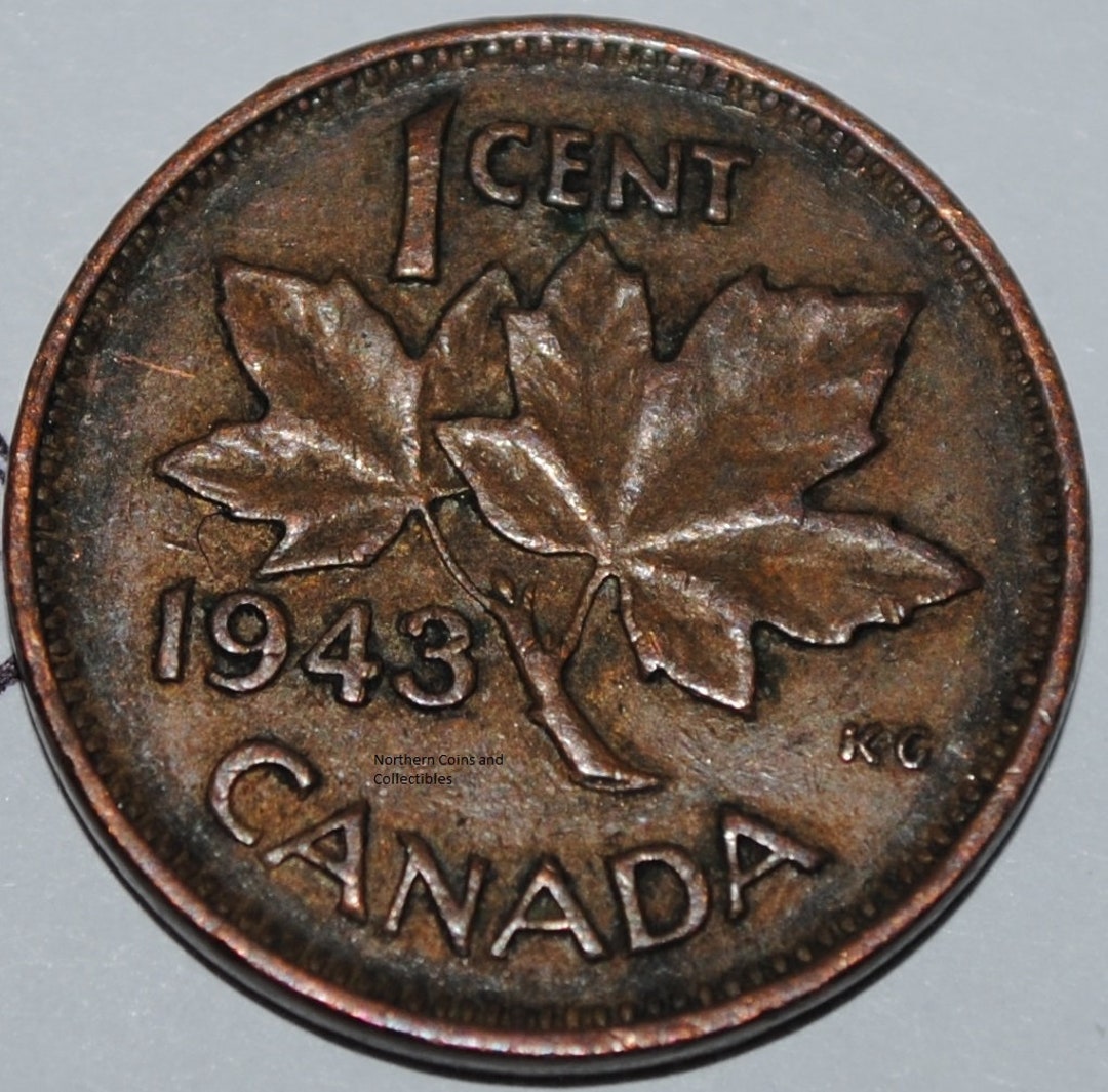 Canada 1943 1 Cent Copper Coin One Canadian Penny - Etsy
