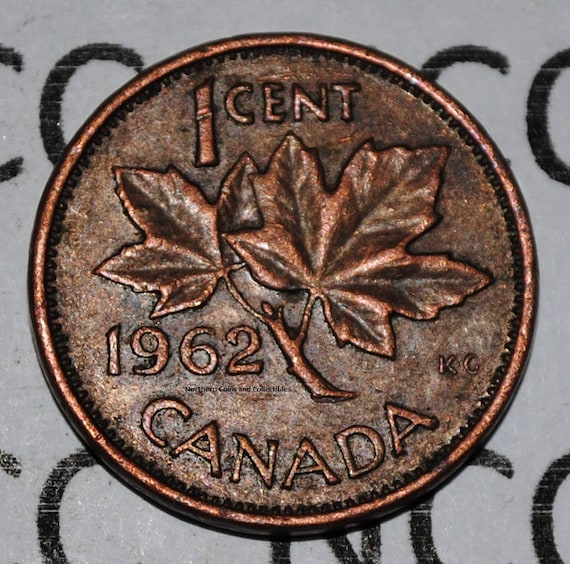 Canada 1962 1 Cent Copper One Canadian Penny Coin