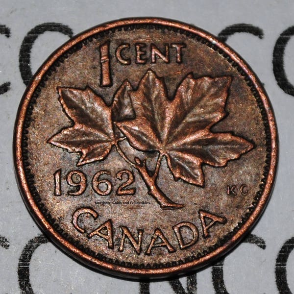 Canada 1962 1 Cent Copper Coin One Canadian Penny