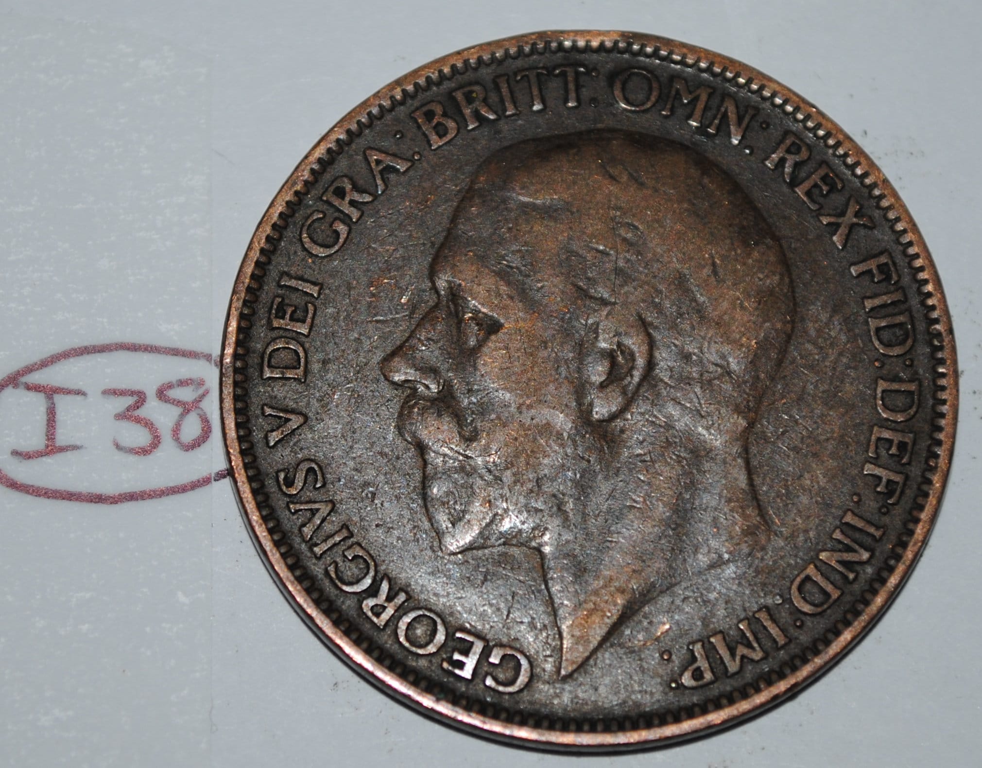 1937年 イギリス 1ペニー コイン 1927年 イギリス 1ペニー ジョージ5世 英国コイン KM #826