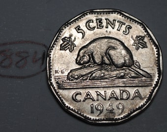 Canada 1949 5 Cents George VI Canadian Nickel Lot #884