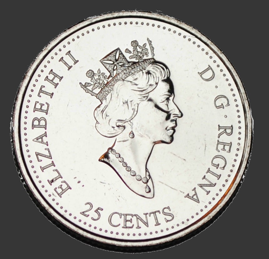 ケ*5様 2000年農暦生肖記念幣　カナダ　銀貨　含銀量92.5% カナダ 1999年1月 25セント UNC ミレニアムシリーズ カナダ