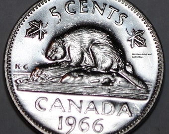 Canada 1966 5 cents BU Nice UNC Five Cents Canadian Nickel