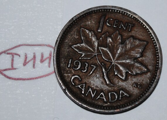 1937 CANADA 1¢ CIRCULATED KING GEORGE VI COPPER PENNY