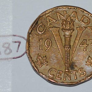 Canada 1943 5 Cents Tombac George VI Canadian Victory Nickel Lot #2287