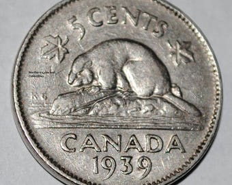 Canada 1939 5 Cents George VI Canadian Nickel