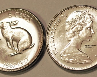 Canada 1967 5 cents BU Nice UNC Five Cents Canadian Rabbit Nickel