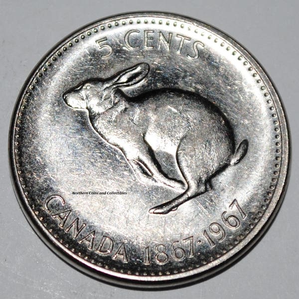 Canada 1967 5 Cents Elizabeth II Canadian Nickel Five Cent