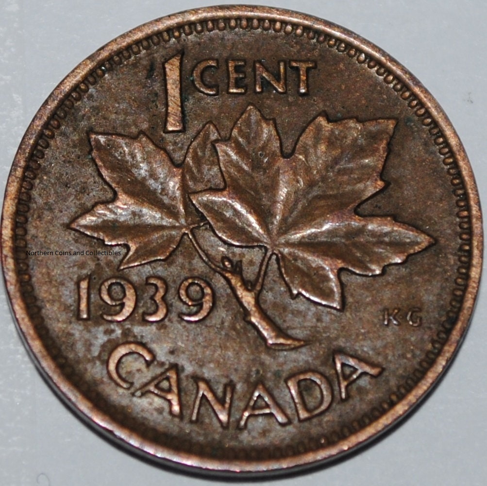 カナダ 1939 1セント銅貨 1カナダペニー - Etsy 日本