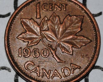 Canada 1960 1 Cent Copper Coin One Canadian Penny - Etsy