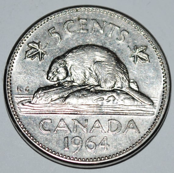 Canada 1964 5 Cents Elizabeth II Canadian Nickel Five Cent - Etsy