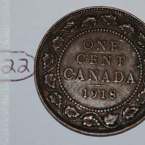 Kanada 1918 1 Large Cent kanadische George V Penny Münze Lot #3122