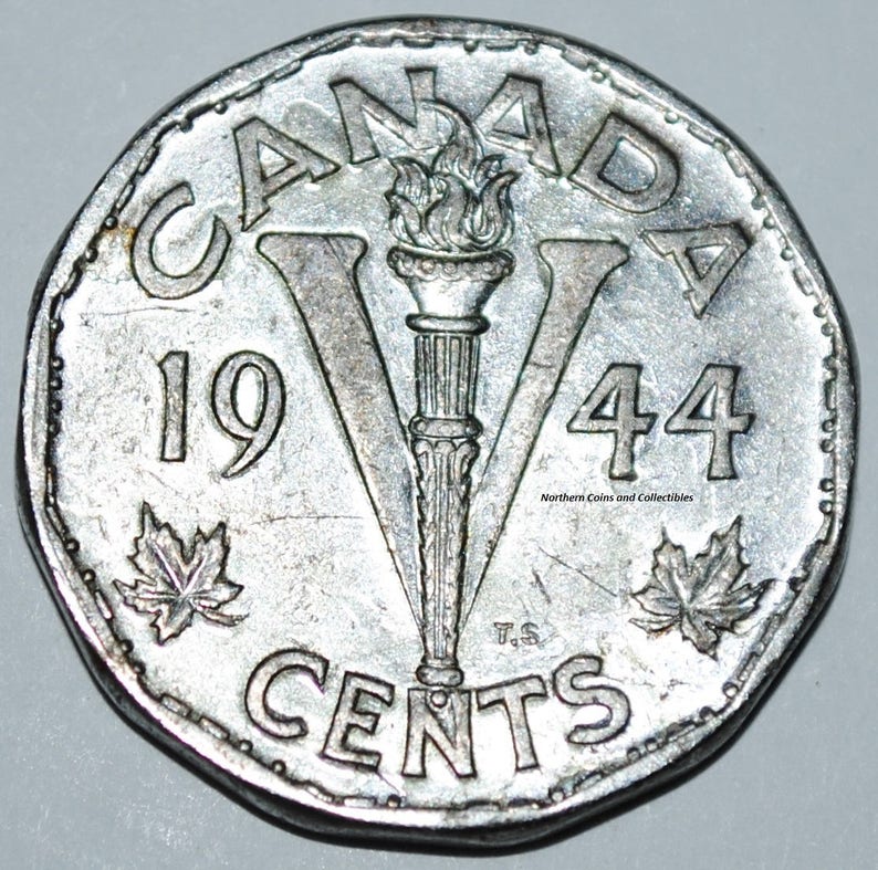 Canada 1944 5 Cents VI Canadian Nickel Etsy