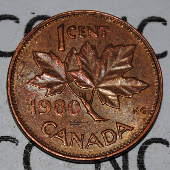 Canada 1980 1 Cent Copper One Canadian Penny Coin