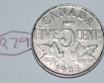 Canada 1923 5 Cents George V Canadian Nickel Lot #R79