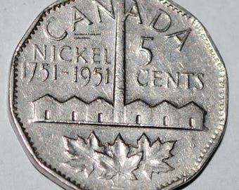Canada 1951 Commemorative 5 Cents George VI Canadian Nickel