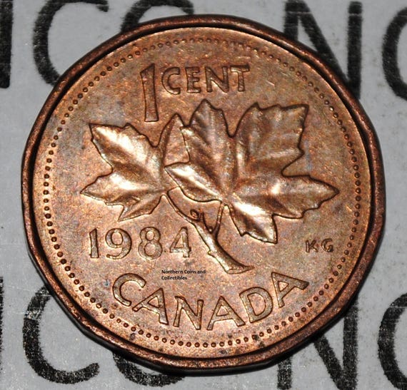 Canada 1984 1 Cent Copper Coin One Canadian Penny Etsy