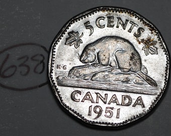 Canada 1951 5 Cents George VI Canadian Nickel Lot #638
