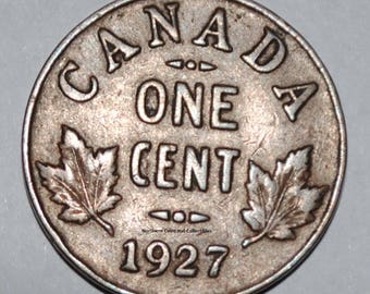 Canada 1927 1 Cent George V Canadian Penny Copper Coin