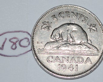 Canada 1941 5 Cents George VI Canadian Nickel Lot #V80