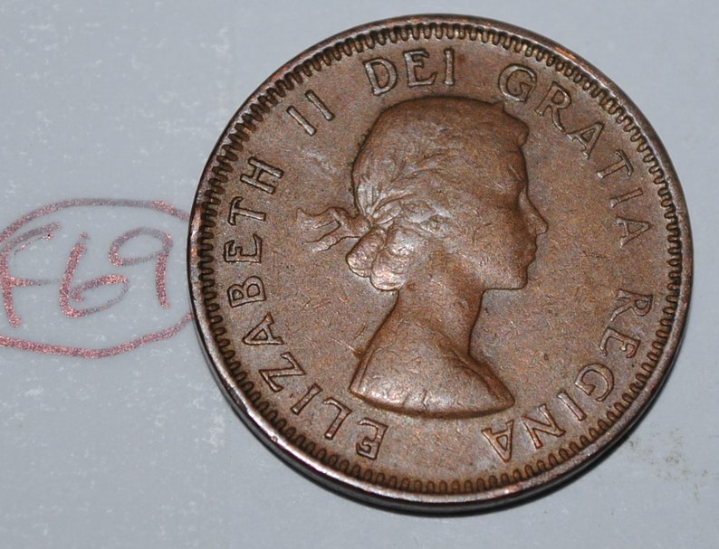 Canada 1953 SF 1 Cent Copper One Canadian Penny Coin Lot F69 Etsy