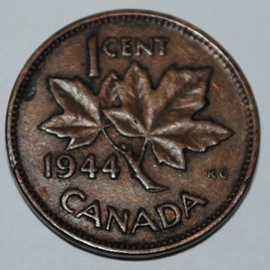 Canada 1944 1 Cent Copper Coin One Canadian Penny