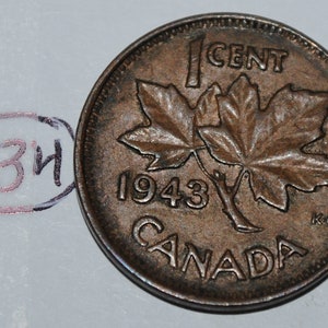 1943 Canada Small Cent Penny Circulated Nice Coin One Coin From The Lot. 1943 Canada Small Cent Penny Circulated Nice Coin One Coin From The Lot.
