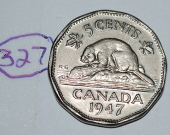Canada 1947 5 Cents George VI Canadian Nickel Lot #327