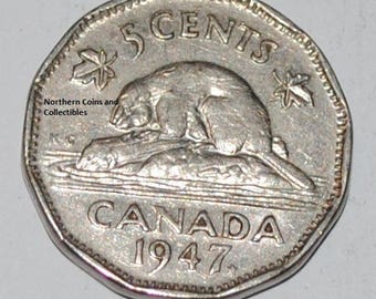 Canada 1947 ML 5 Cents George VI Canadian Nickel Maple Leaf