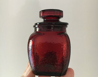 Red Apothecary Jar Etsy