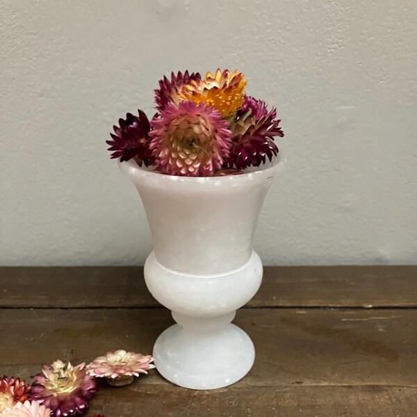 Vintage Alabaster Vase: Urn Shape