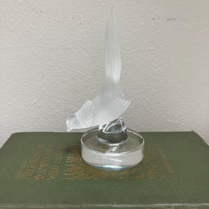 Vintage Lalique Pheasant Sculpture | Small but Precious Lalique Figurine | Made in France | Lalique Crystal Bird on Pedestal
