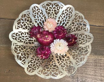 Vintage Silver Ring Dish:Filigree Pattern
