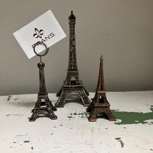 Eiffel Tower Souvenirs: Brass & Bronze Paris Decor - Set of 3