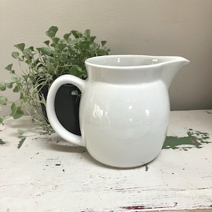 Vintage White Pitcher | Arabia of Finland Pitcher Made in Finland | White Pitcher for Mantel | All White Kitchen