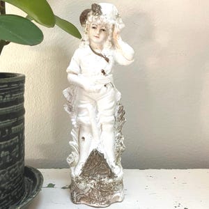Antique Carl Schneider Bisque Figurine | 1880s Porcelain Female Statue | Charming German Figurine | Plant Display Figure | Female Statue